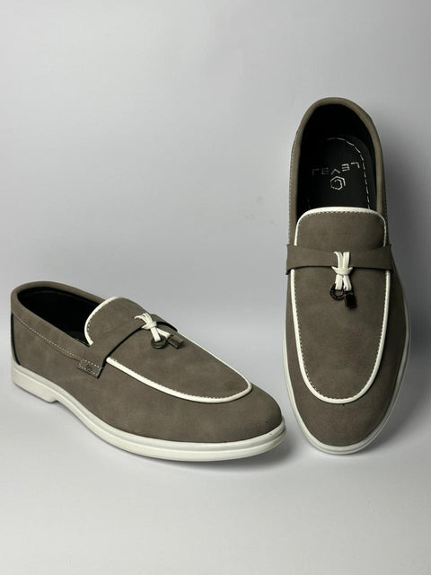 Men’s Suede Slip-On Loafers – Grey 340-15