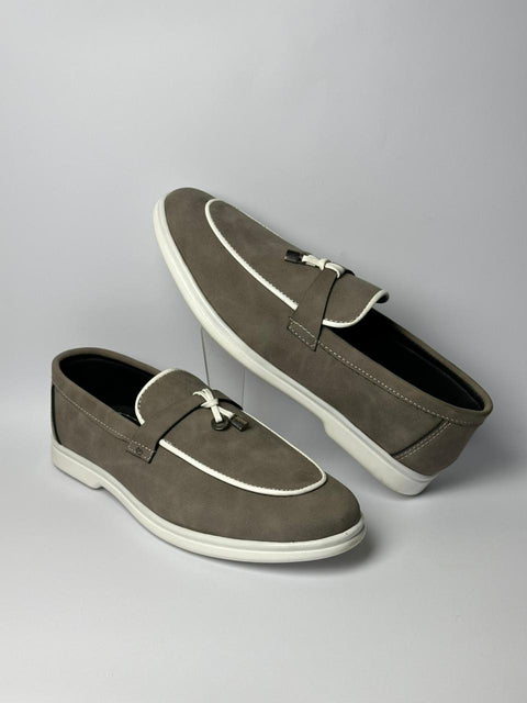 Men’s Suede Slip-On Loafers – Grey 340-15