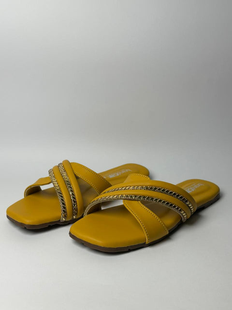 Sunshine Luxe Cross Strap Flats 120-14