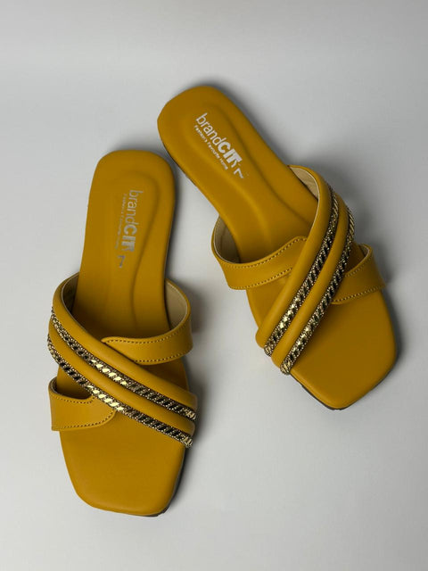 Sunshine Luxe Cross Strap Flats 120-14