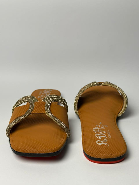 Mustard Glow Embellished Ring Flats 114-14