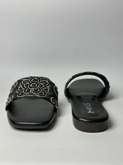 Midnight Bloom Embellished Slides 69-2