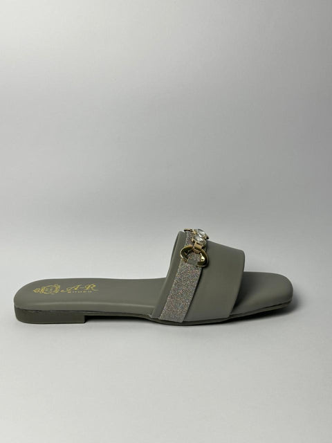 Elegant Grey Crystal Strap Slide 125-15