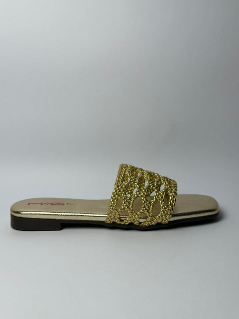 Golden Braided Strap Slide 67-11