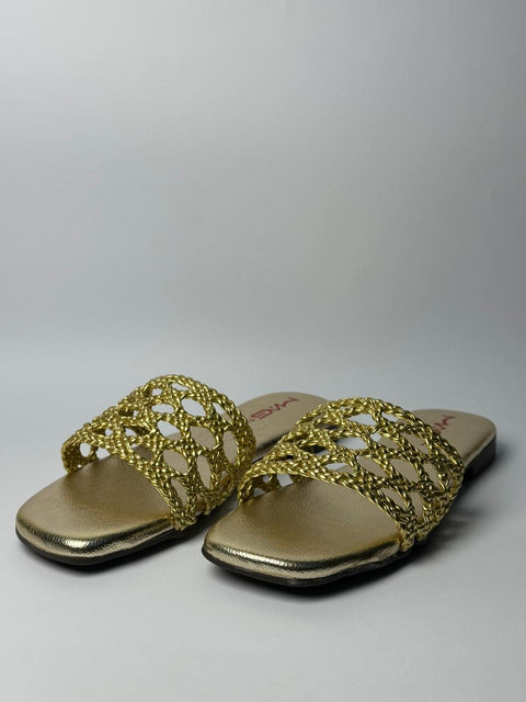 Golden Braided Strap Slide 67-11