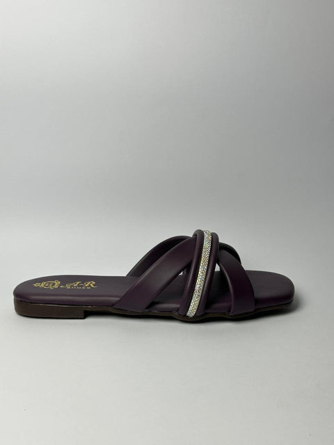 Emerald Luxe Cross Strap Slides 131-9