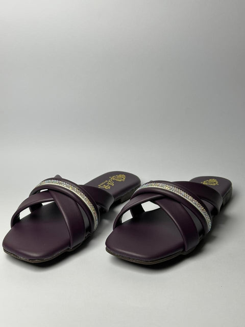 Emerald Luxe Cross Strap Slides 131-9