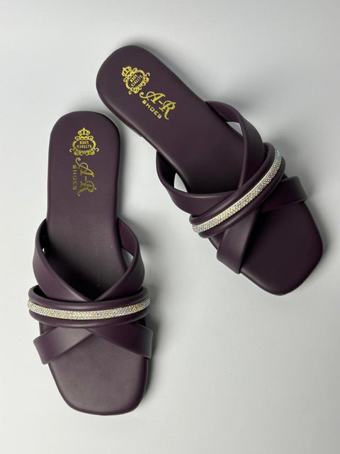 Emerald Luxe Cross Strap Slides 131-9